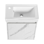 Modern Bathroom Vanity with Ceramic Basin and Storage Cabinet - Light Brown, Black, or White