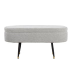 Contemporary Storage Bench with Fabric Upholstery - Black / Light Gray