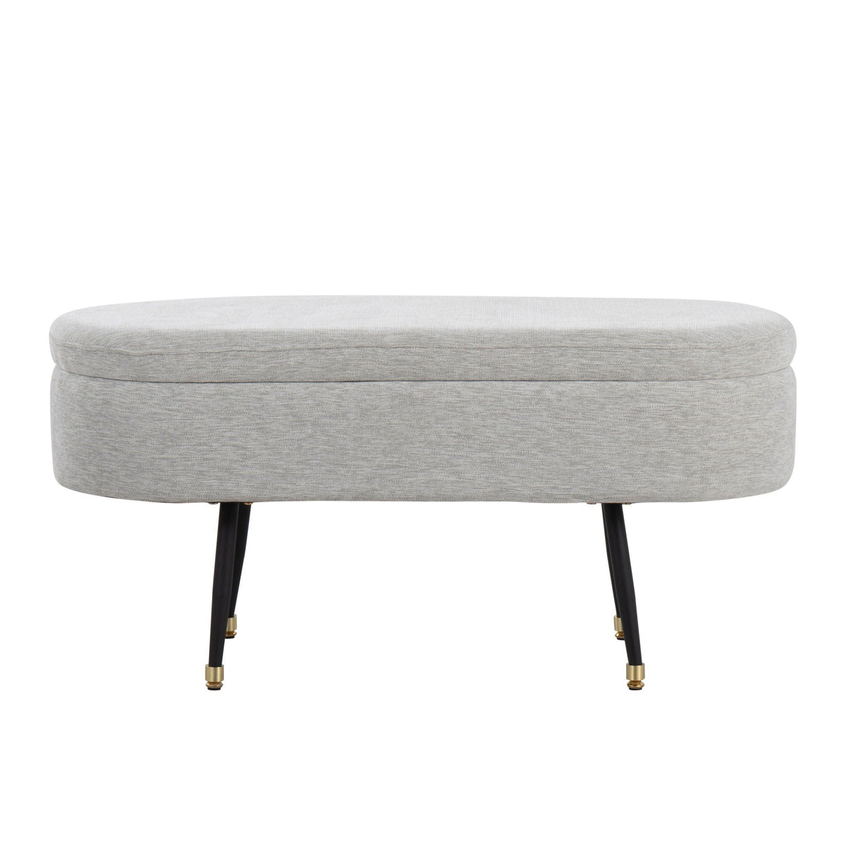 Contemporary Storage Bench with Fabric Upholstery - Black / Light Gray