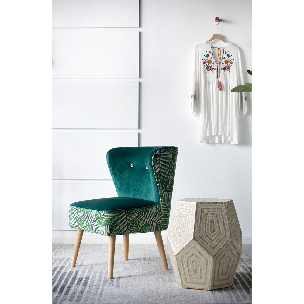 Hexagonal Capiz End Table with Contemporary Design - Cream Yellow