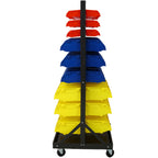 90 Parts Bin Shelving Storage Organizer with Locking Wheels - Black/Yellow