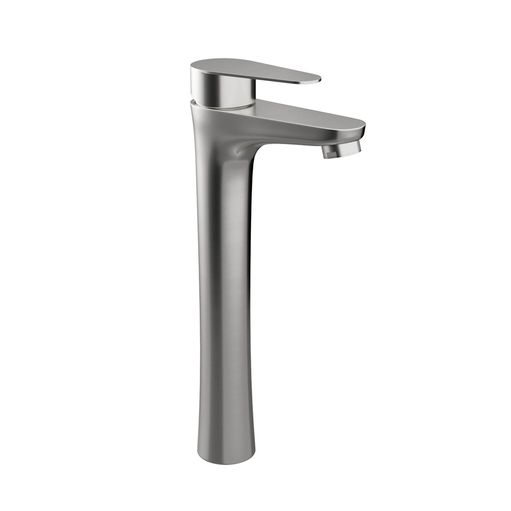 Single Handle Vessel Sink Faucet with Tall Spout - Gray or Black