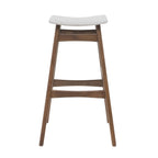 Mid Century Modern Bar Stool Set with Upholstered Seating - Beige or Dark Gray