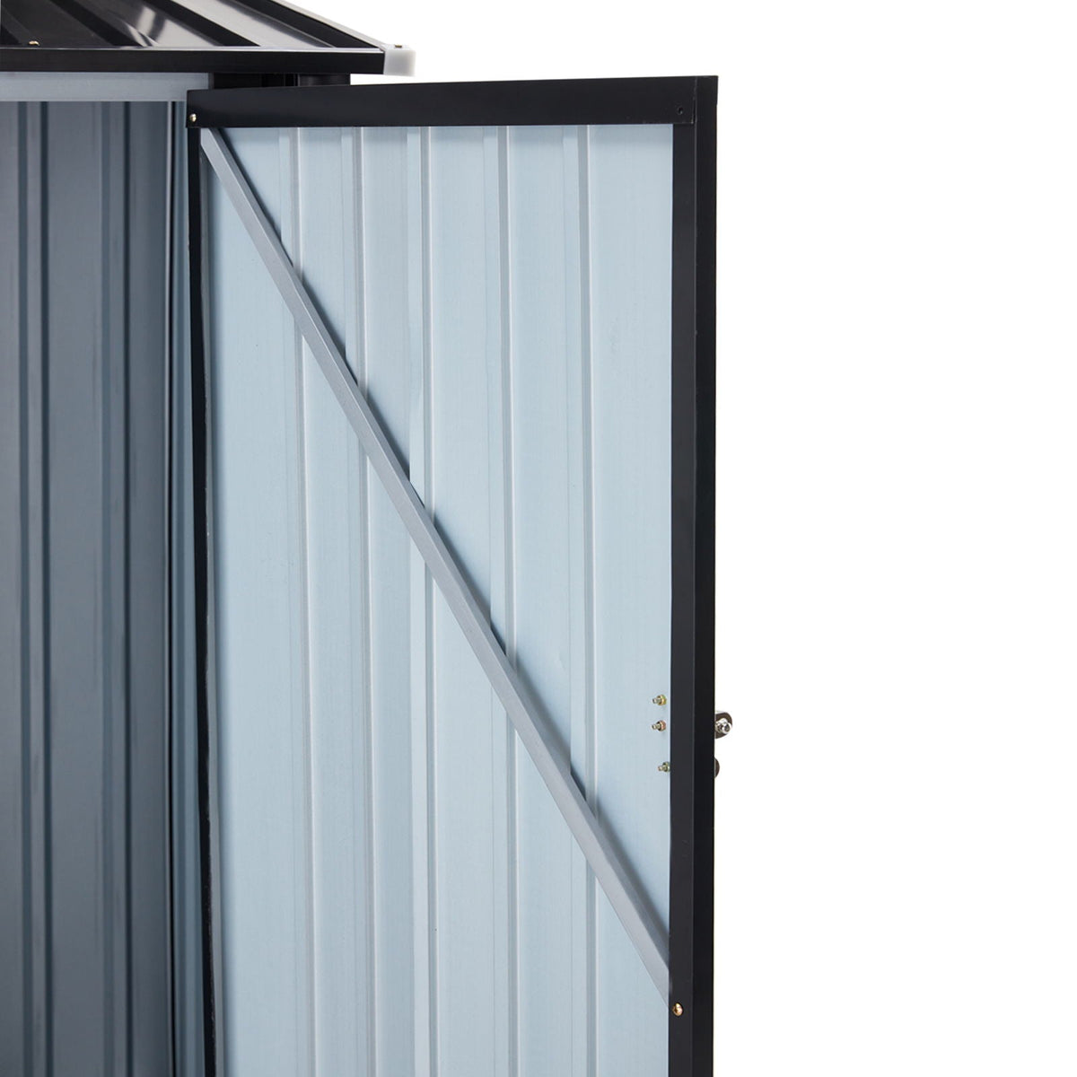Outdoor Steel Storage Shed with Lockable Door - Black