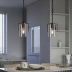 Adjustable Pendant Lighting with Clear Glass Shade - Black or Gold