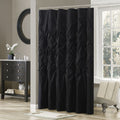 Tufted Semi-Sheer Shower Curtain with Tufted Texture - Soft Black