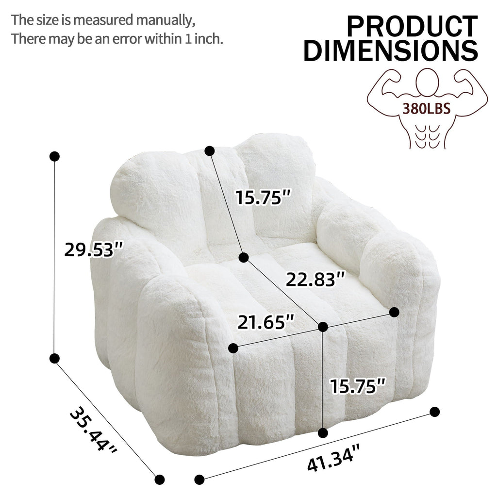Lotus Style Compression Sofa Bean Bag with Ergonomic Design - White or Pink