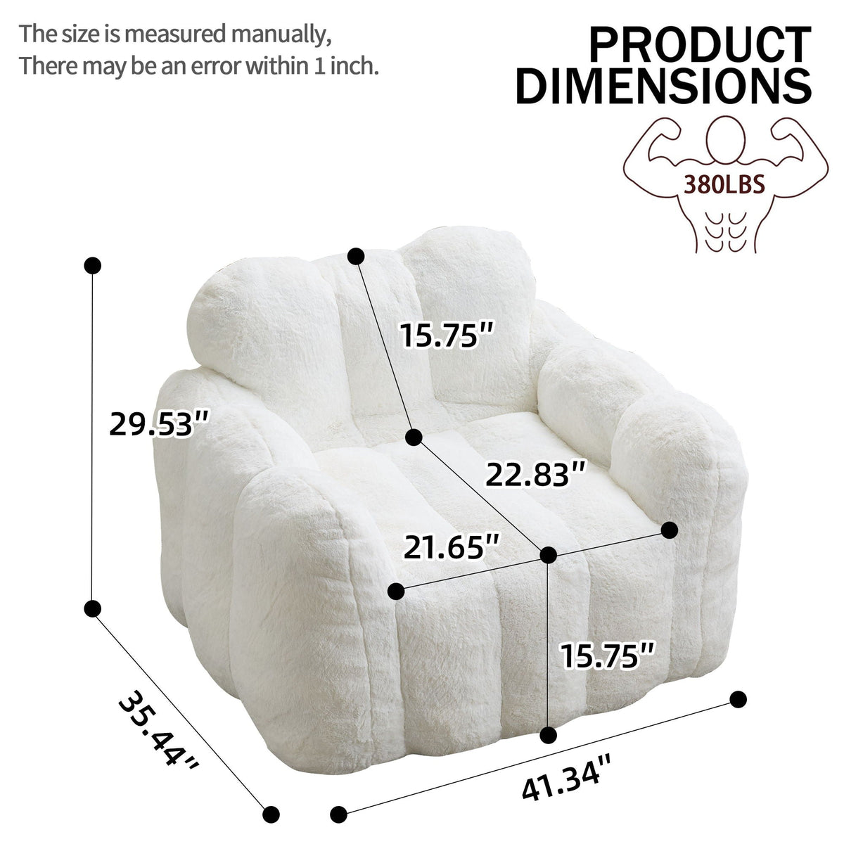 Lotus Style Compression Sofa Bean Bag with Ergonomic Design - White or Pink
