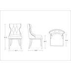Reine Dining Chair Set of 2 with Solid Wood Frame and Classic Design - Multiple Colors