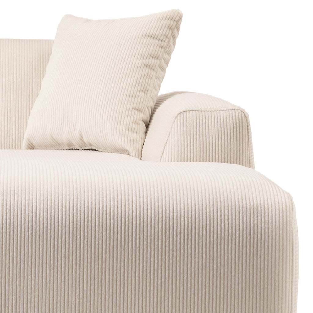 High-Quality Microfiber Sectional Sofa with Deep Seating - Beige or Dark Green