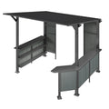 9x10FT Hardtop Grill Gazebo with Storage Shelves - Steel