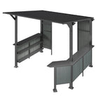 9x10FT Hardtop Grill Gazebo with Storage Shelves - Steel