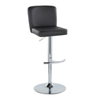 Contemporary Adjustable Barstool Set with Swivel & T Footrest - Black, White, Beige