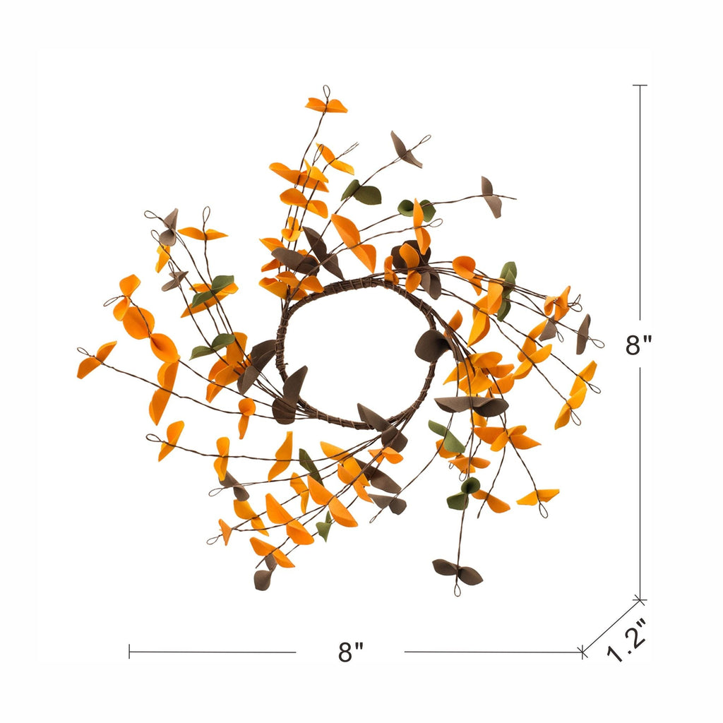 Fall Leaves Wreath Set - Orange Multi (Set of 12)