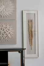 Leaf Framed Wall Art with Vintage Design - Gold