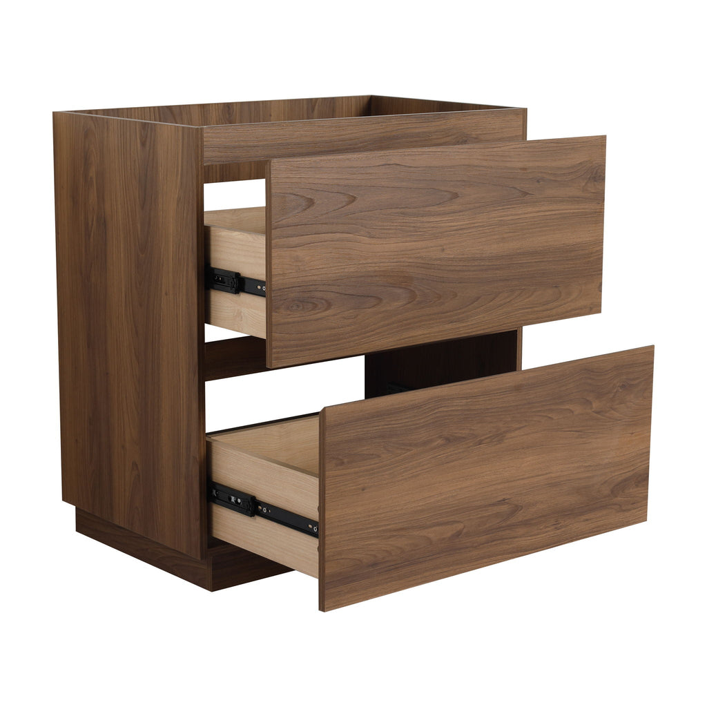 Modern Freestanding Bathroom Vanity Cabinet with Double Drawer - Light Brown or Dark Brown