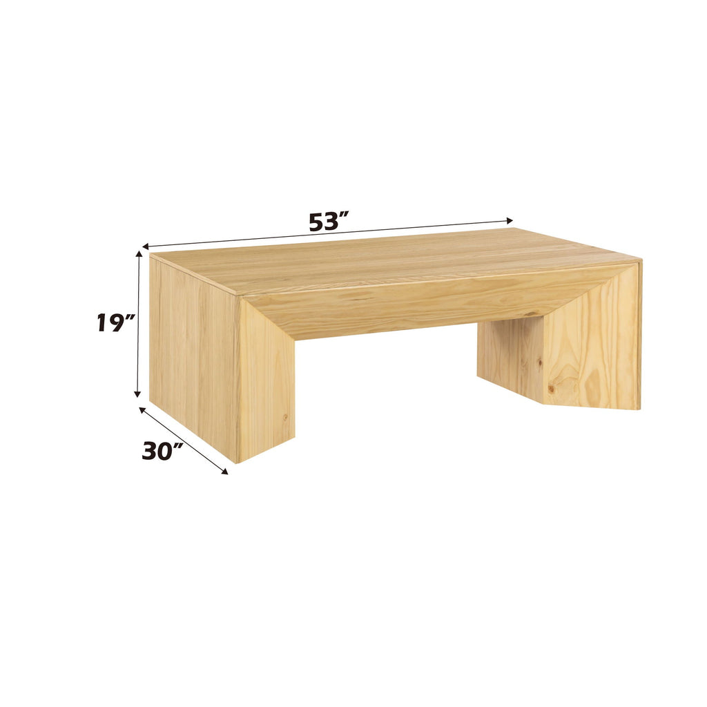 Harold Wood Table Collection - Coffee, End & Sofa Tables with Solid Pine Construction - Light Brown