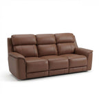 Dual Power Reclining Sofa with Adjustable Headrest - Blue, Dark Brown, Dark Gray