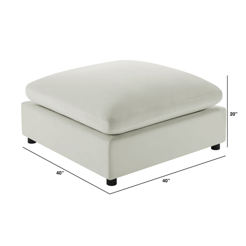 Caylie Upholstered Ottoman with Removable Covers - Beige or Dark Gray