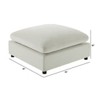 Caylie Upholstered Ottoman with Removable Covers - Beige or Dark Gray