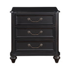 Charcoal Nightstand with Three Drawers - Brown Mix