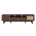 TV Stand for 75" TVs with Soft-Closing Doors - Dark Brown