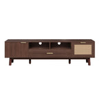 TV Stand for 75" TVs with Soft-Closing Doors - Dark Brown