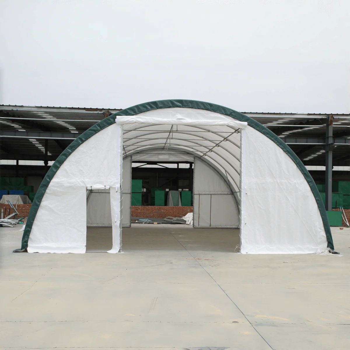 Single Truss Arch Storage PE Shelter - White