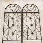 Rustproof Metal Garden Trellis Set with Reliable Plant Support - Brown