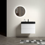 Modern Floating Bathroom Vanity with Large Storage - White or Black