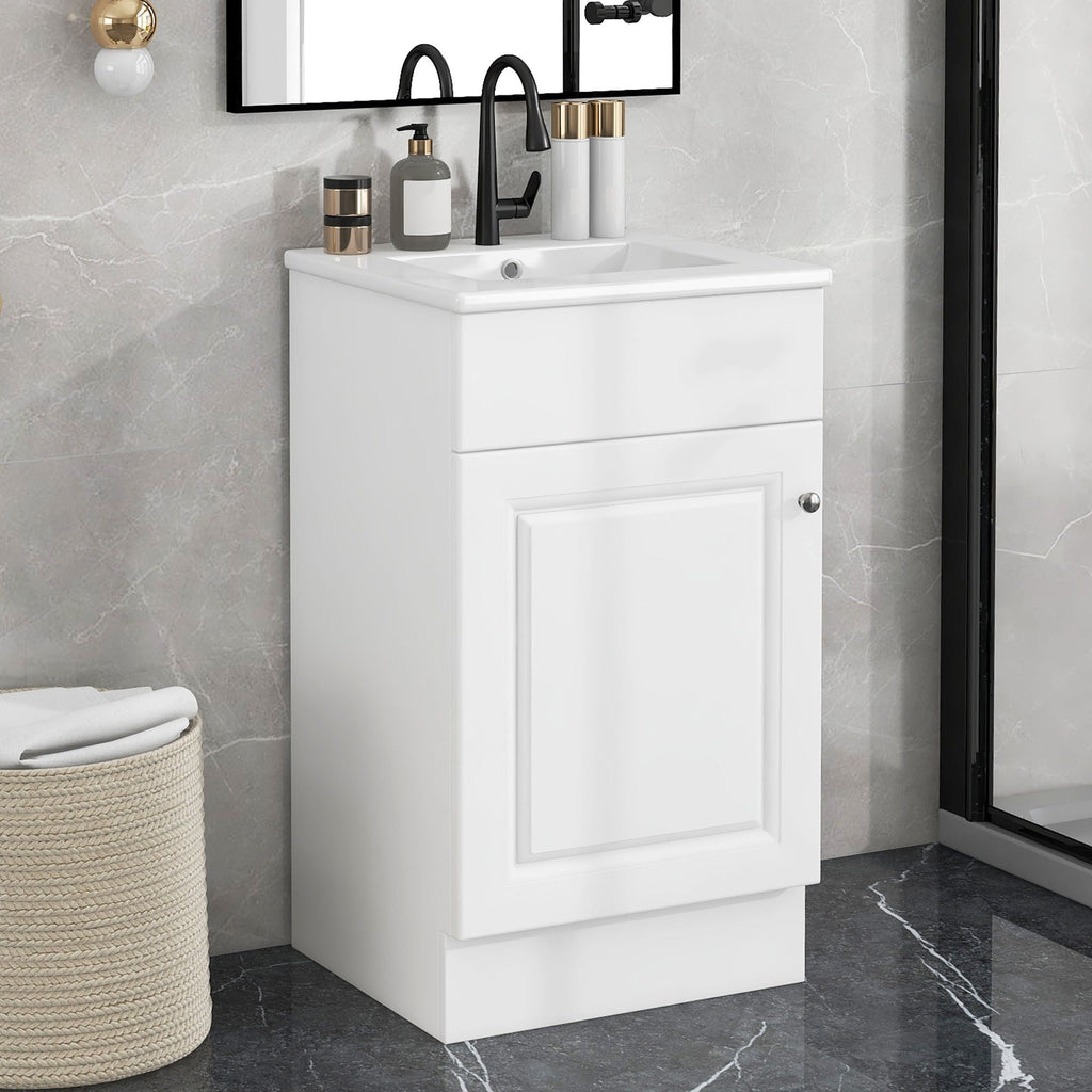 Bathroom Vanity with Sink and Adjustable Shelf - Multiple Colors