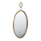 Gray Circle Wall Mirror with Iron Frame - Modern Accent for Living Room