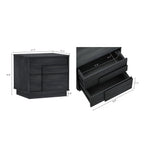 Modern Nightstand with Push to Open Drawers - Dark Gray, Dark Brown, or Light Brown