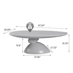 Lucky Stone Shaped Table with Sculptural Base – White, Black, or Gray