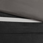 7 Piece Faux Suede Comforter Set - Black - King