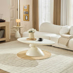 Lucky Stone Shaped Table with Sculptural Base – White, Black, or Gray