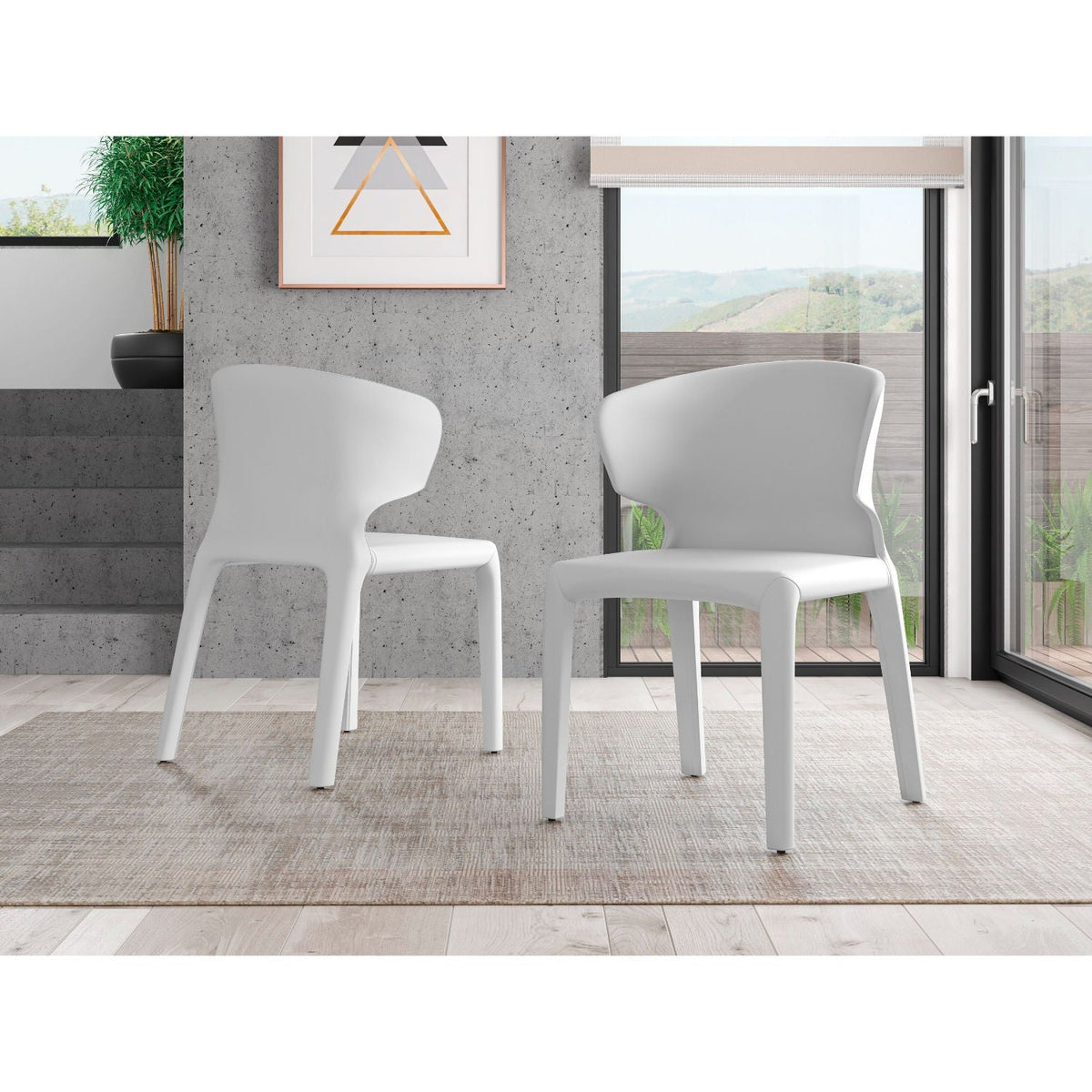 Conrad Dining Chair Set of 2 with Metal Frame - Multiple Colors