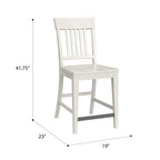 Slat Back Counter Stools with Easy Assembly - White
