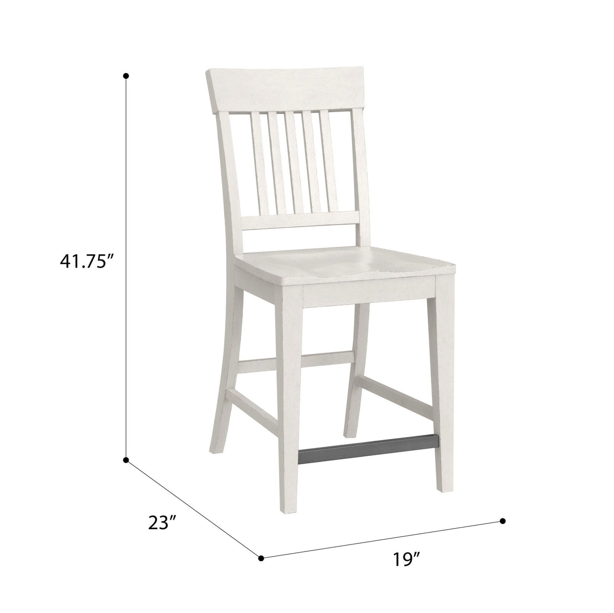 Slat Back Counter Stools with Easy Assembly - White