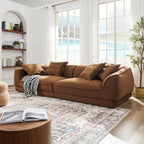Nordic Modern Sofa With Removable Pillowcase and High Density Sponge - Dark Brown