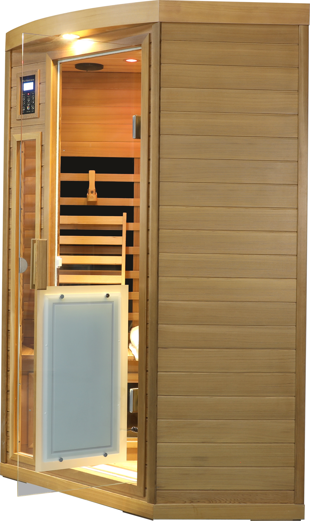 Low EMF Far-Infrared Two Person Sauna with LCD Touch Control - Natural Red Cedar