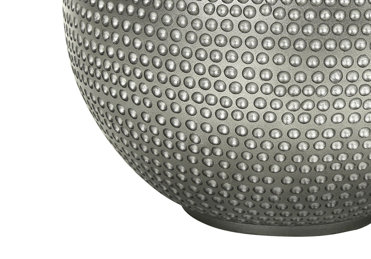 Modern Table Lamp with Textured Resin Base - Gray / Cream