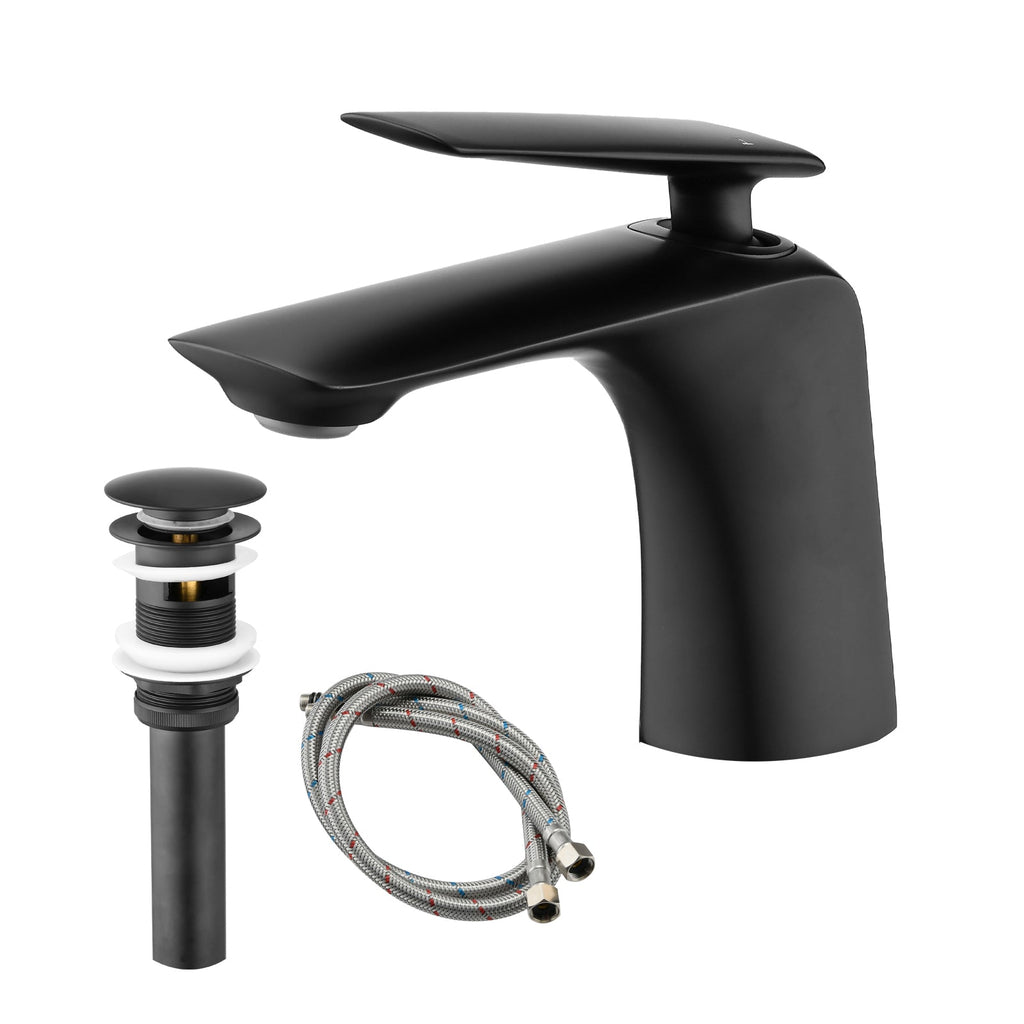 Single Hole Bathroom Sink Faucet with Pop-Up Drain
