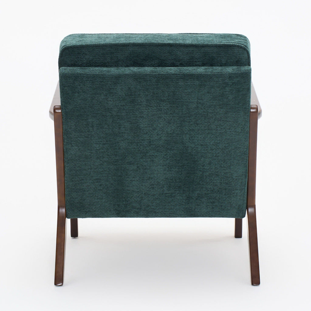 Living Room Chair with Lumbar Pillow and Solid Wood Frame - Dark Gray, Dark Green, Beige