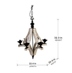 6 Light Wood Chandelier