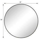 Metal Framed Circular Wall Mirror with Modern Design - Black or Gold