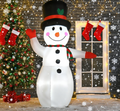 Christmas Inflatables Outdoor Decorations Snowman with LED Lights - White