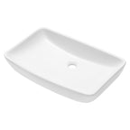 Rectangular Vessel Bathroom Sink with Sleek Modern Design - White