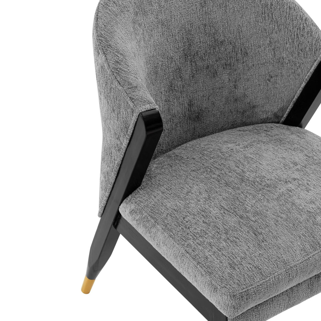 Ola Dining Chair with Solid Elm Wood Frame and High-Density Foam - Beige, Gray, or Dark Gray