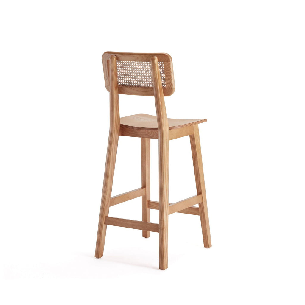 Versailles Counter Stool with Cane Backrest - Light Brown or Black